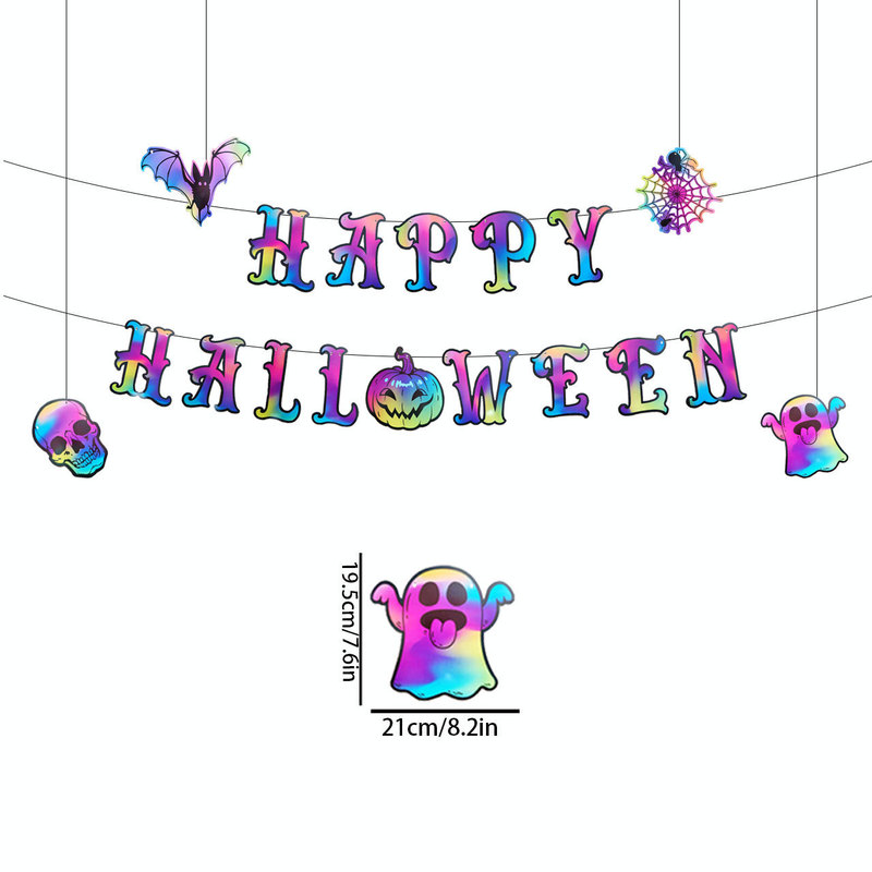 ハロウィンバナー、コウモリフラッグ、テーマパーティーフラワーバナー、フラッグ、誕生日フラッグ、パーティーデコレーション小道具|undefined