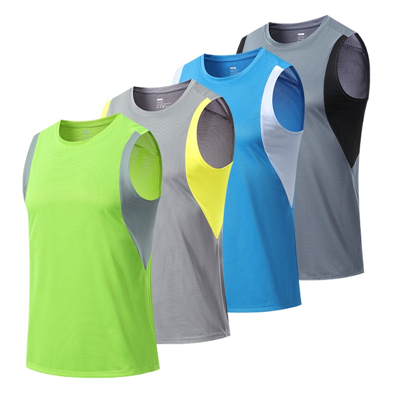 Summer New Quick-Drying Vest for Men, Loose, Breathable, Casual, Fitness Sleeveless Shirt, Running Sports Manufacturer Wholesale, Quick-Drying