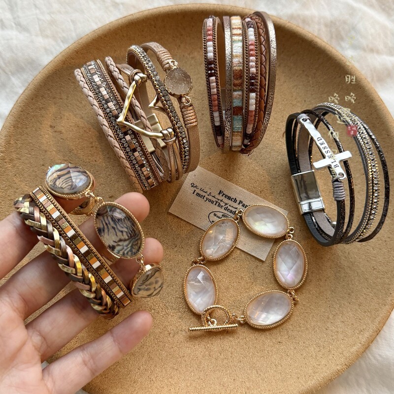The Twilight Descends_ Woven Multi-Layered Stacked Bracelets for Women, Bohemian Wasteland Style Bracelets, Ethnic Style Niche Hand Accessories The Twilight Descends_ Woven Multi-Layered Stacked Bracelets for Women, Bohemian Wasteland Style Bracelets, Ethnic Style Niche Hand Accessories