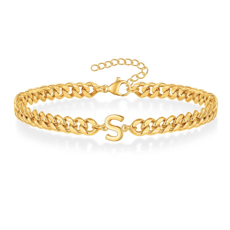 Shein Cross-Border Initial Letter Bracelet A-Z Adjustable Minimalist Style Personalized Simple Daily Commute Jewelry for Women