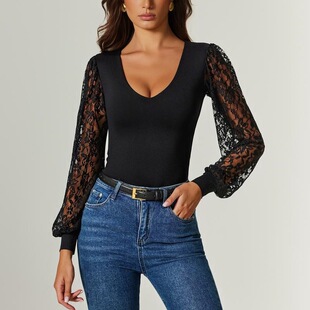 A 41851 Lace Sleeve Jumpsuit �ٽz�B�w�� �W���羳���R�d