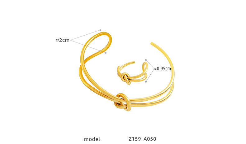 Fashion Geometric Titanium Steel Plating Rings Bracelets