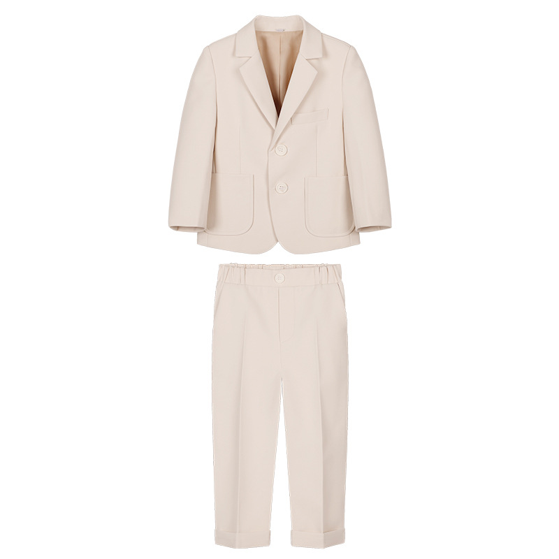 Traje de los muchachos vestido de primavera y otoño nuevo color sólido británico pequeño traje de los muchachos de piano anfitrión actividad rendimiento traje