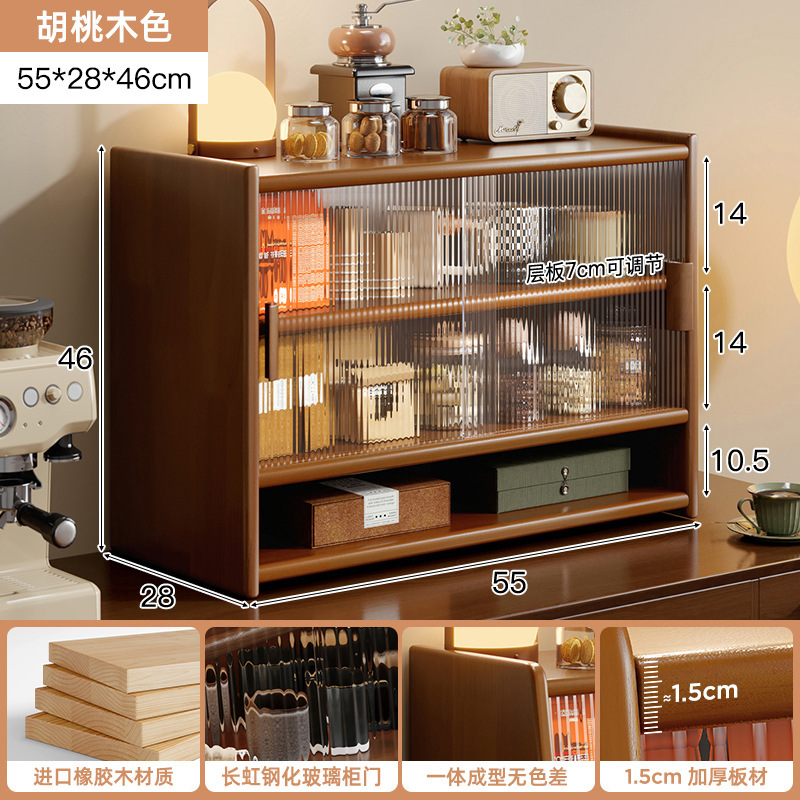 Todo el soporte de tazas de madera sólida tazas a prueba de polvo estante de almacenamiento de tazas de té de escritorio armario de almacenamiento de tazas de café de lujo ligero estante de almacenamiento de tazas de agua