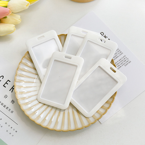 Creative plastic push-pull card holder student slide-type bus card holder campus access card ID card meal card protective cover