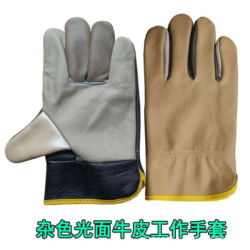 现货光面家私牛皮司机电焊焊工手套耐油耐水耐磨工厂船舶五金钢铁