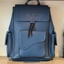 马鞍双肩背包荔枝纹牛皮空间大复古百搭时尚男包高品质