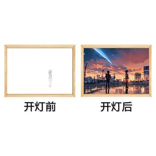 TikTok ins Wind Lighting Painting Secondary Animation Landscape Painting Sketch led Luminous Painting Birthday Gift Factory Outlet