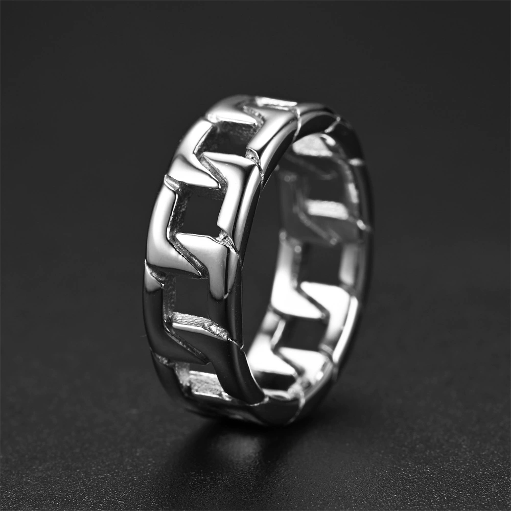 Fashionable ring stainless steel for men and women, chain, for import, wholesale