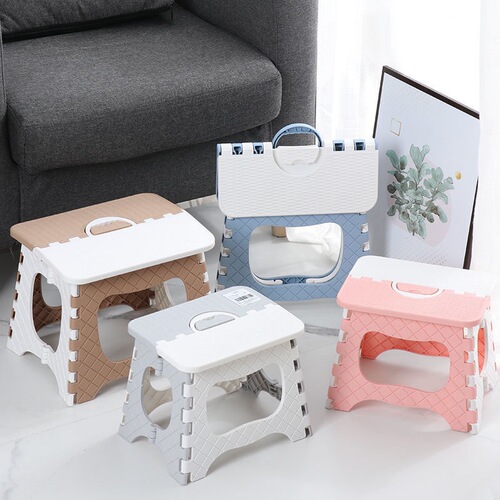 Simple foldable stool household adult plastic chair seam storage foldable small stool outdoor portable fishing stool