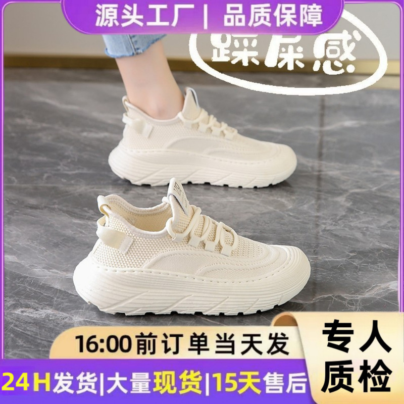 Cross-border shit feeling explosions coconut shoes women's spring and autumn 2025 new foot-showing small breathable soft bottom sneaker