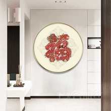 福字钻石画2024新款满钻风圆形福贴钻十字绣钻石绣玄关砖石画