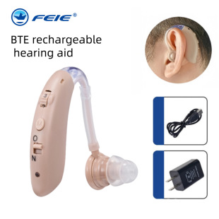 Feigou Wholesale Cross-Border Elderly Rechargeable Hearing Aids for Deafness Wireless Behind-The-Ear Hearing Aids Hearing Aids