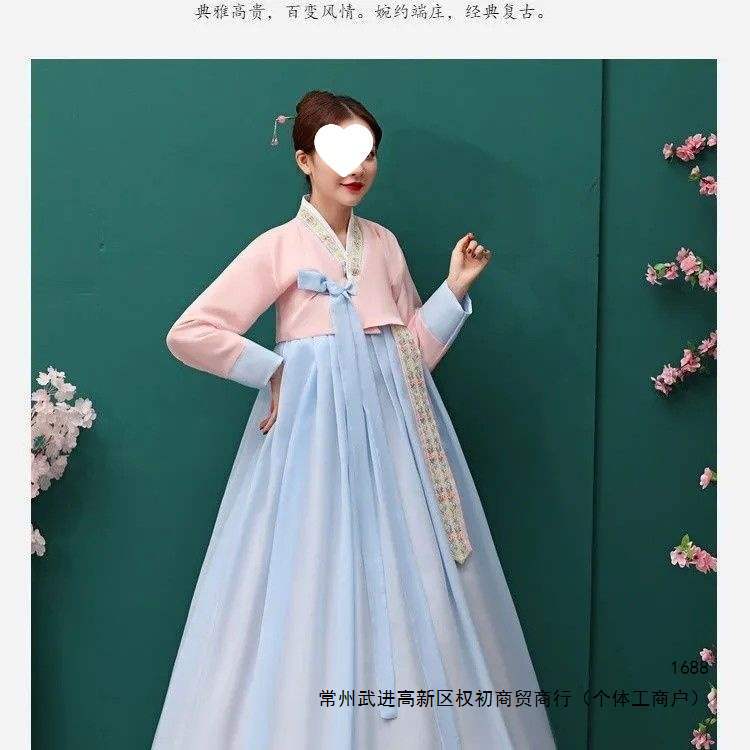 传统女韩服大长今古装朝鲜族舞蹈演出服改良韩国民族表演服装