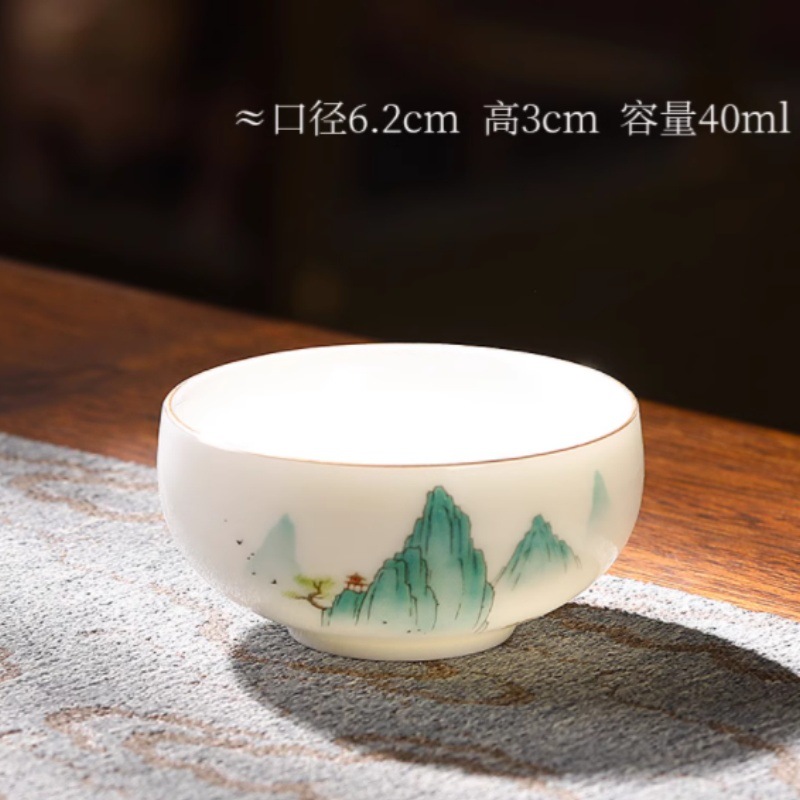 De Hua porcelana blanca taza de té de cerámica 6 conjuntos de taza de té de jade de lana taza de té de taza de té de kung fu image 7