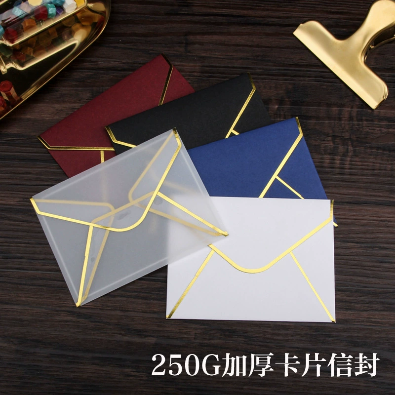 Горячий чуган маленький конверт толстый членский билет ретро прозрачный конверт конверт штампованный логотип