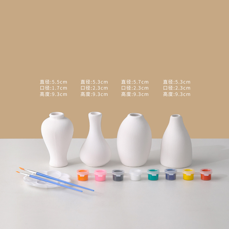 Jarrón de cerámica en blanco simple bricolaje blanco embrión bajo vidriado pintura de color sin yeso pintura de la mano de los niños de cerámica en blanco liso envío gratuito