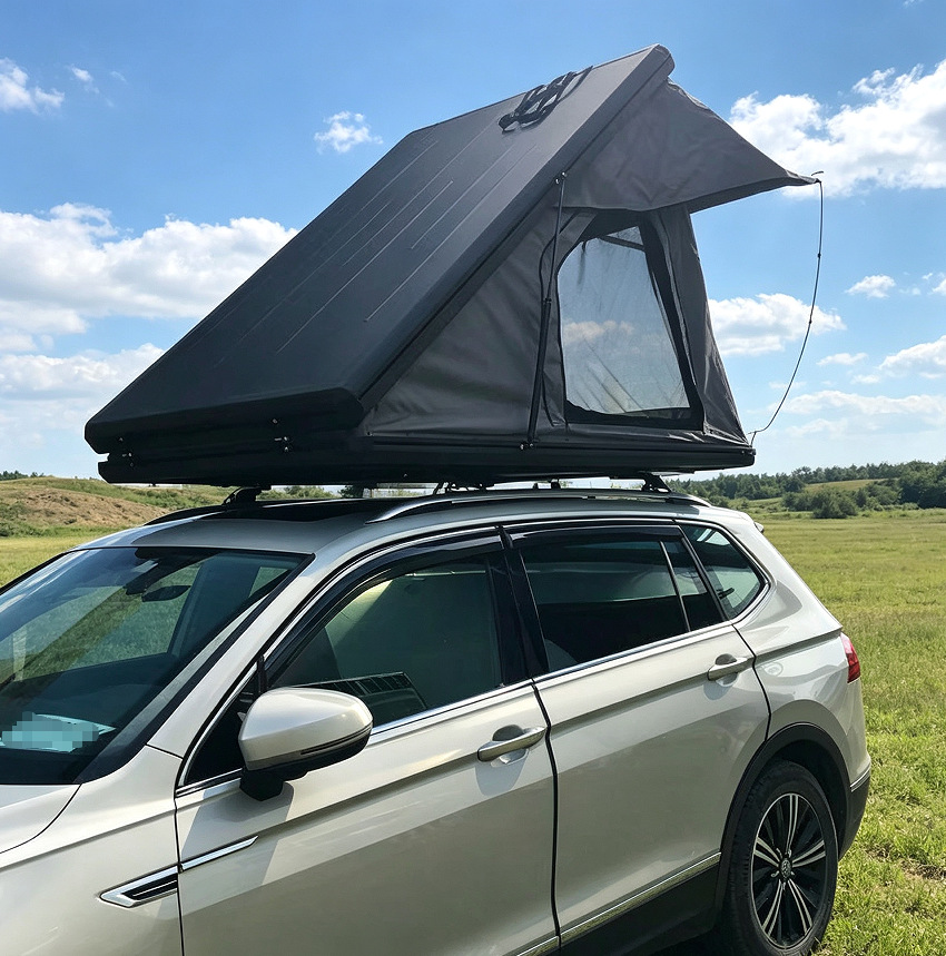 Aluminum alloy triangular hard-shell roof tent, hydraulic automatic pop-up, suitable for SUVs and pickup trucks, for self-driving camping