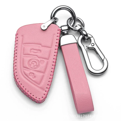 Static Rod/Key Bag case key buckle - bmw-d-blade-3-key-pink-high-grade-leather