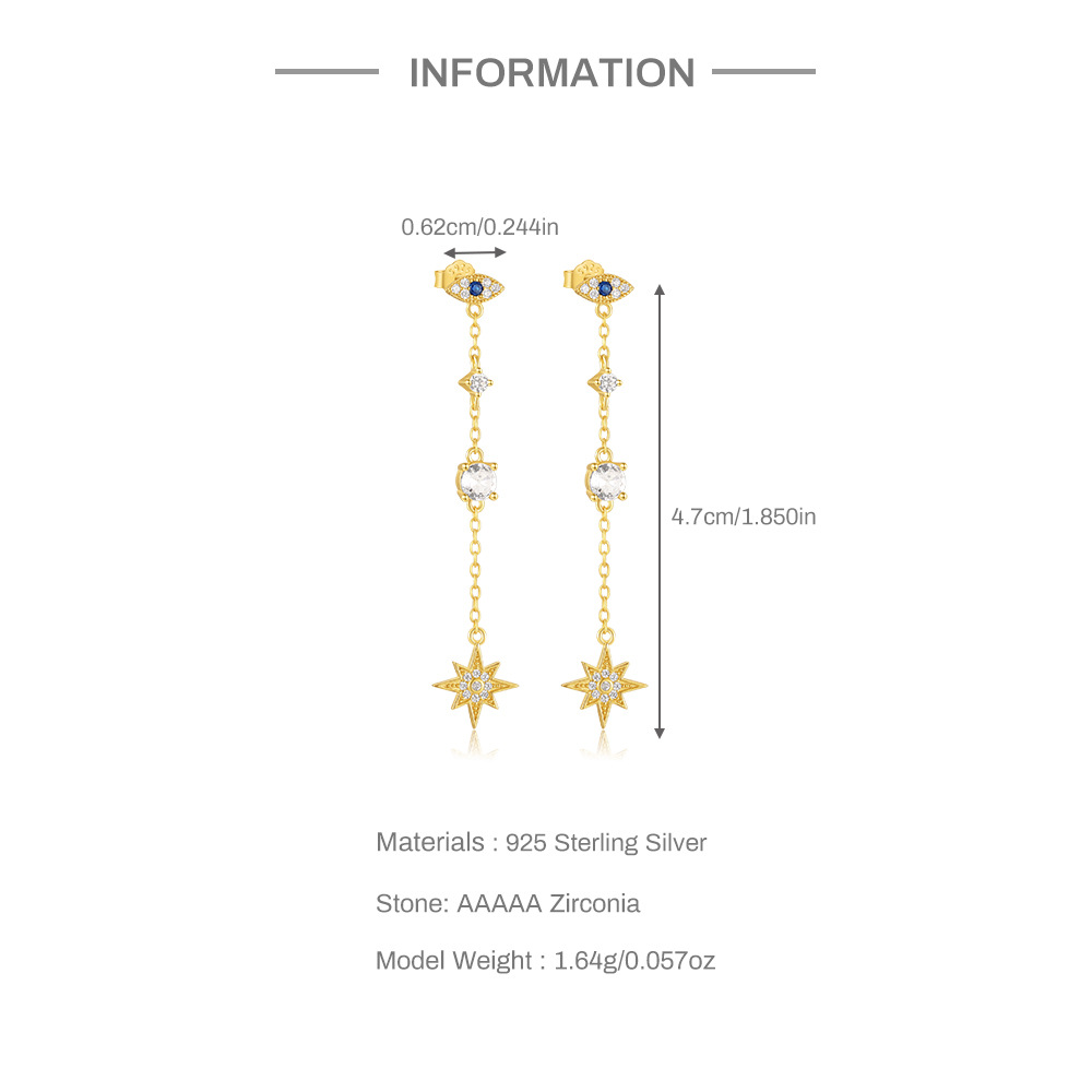 5g Weight 925 Sterling Silver Ear Needle Material Zircon Inlay Material Drop Earrings Classification 1 Pair Quantity Holiday, Travel Occasion 925 Sterling Silver Material Geometric Pattern Women's Gender Tassel, Plating Design Elegant, Simple Style Style 1 Pair 925 Sterling Silver Zircon Geometric Drop Earrings 2