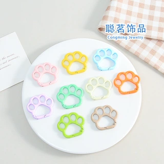 新款镂空猫爪弹簧扣饰品diy钥匙扣配件可爱包包拼豆挂扣手工材料