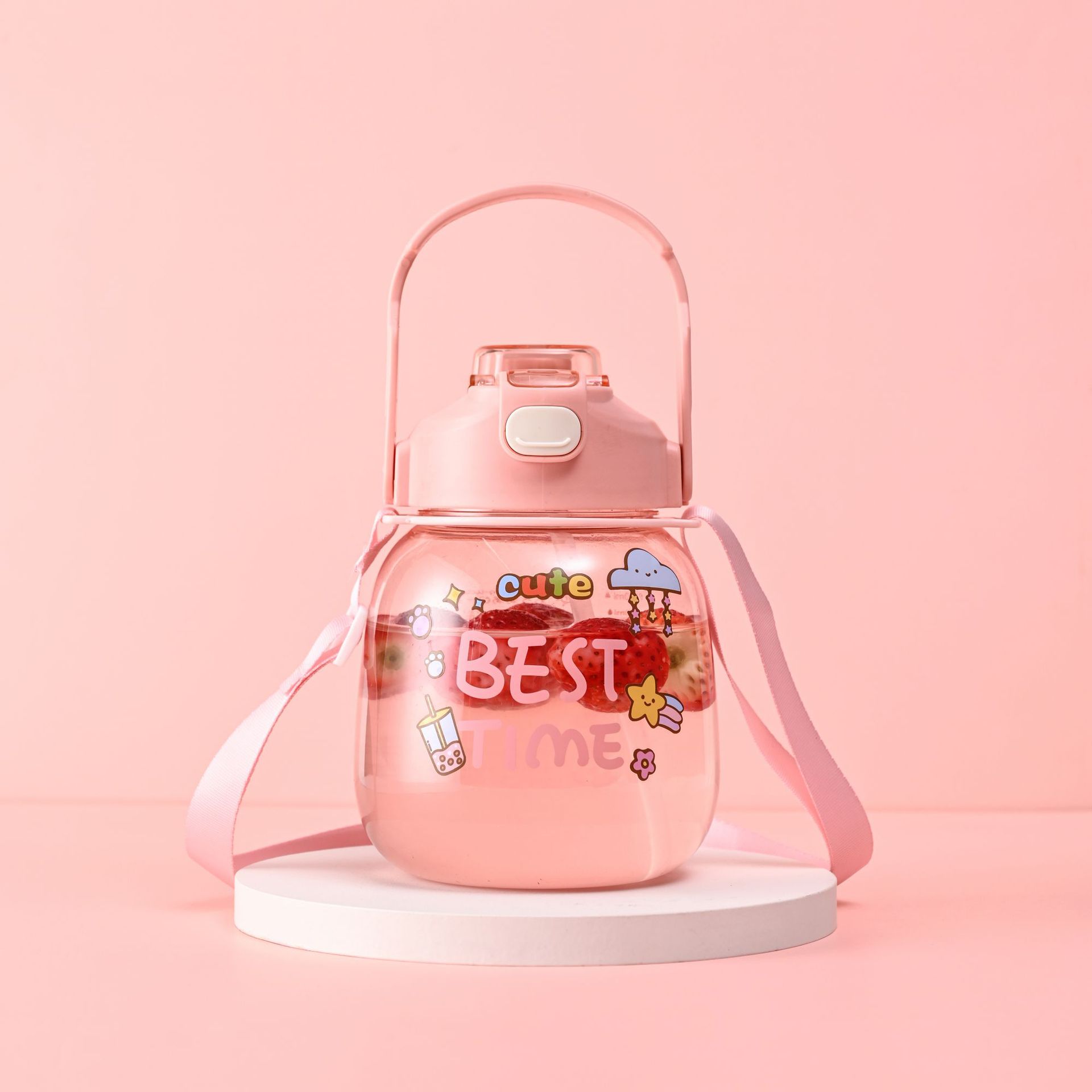 Yitong nueva taza de agua de gran capacidad de doble bebida, taza de silicona con paja, botella de agua de 1100ml logotipo personalizado de fábrica