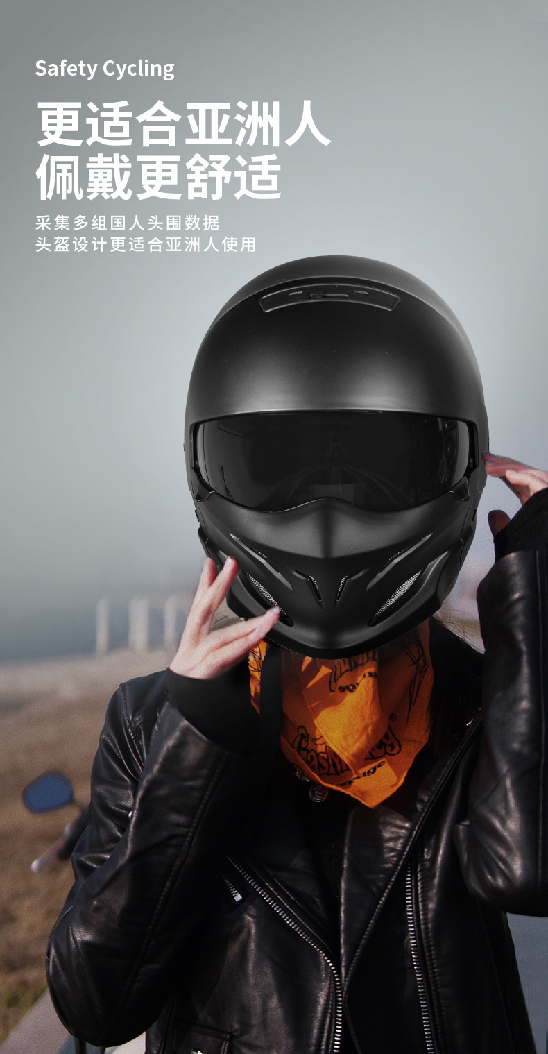 Scorpion Generation One Combination Helmet 3C/Dot Certified, Can Be Equipped with Bluetooth, Suitable for Motorcycles, Electric Vehicles, and Retro Helmets