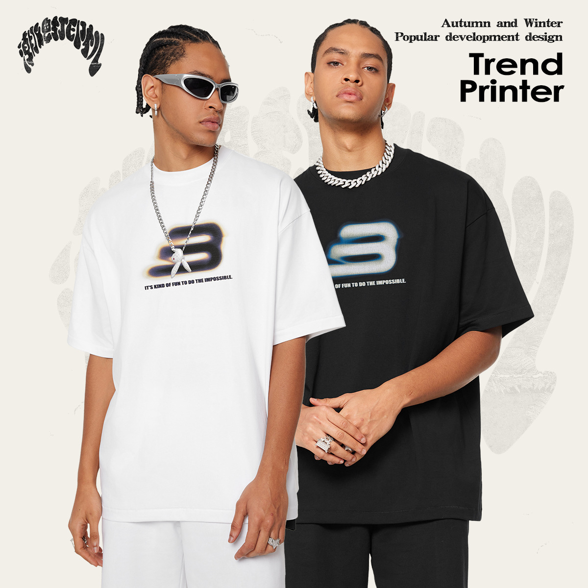 Camiseta de manga corta estilo Bajia, de marca de moda Primavera/Verano 2025, para hombre, juvenil, de alta gama, corte holgado.