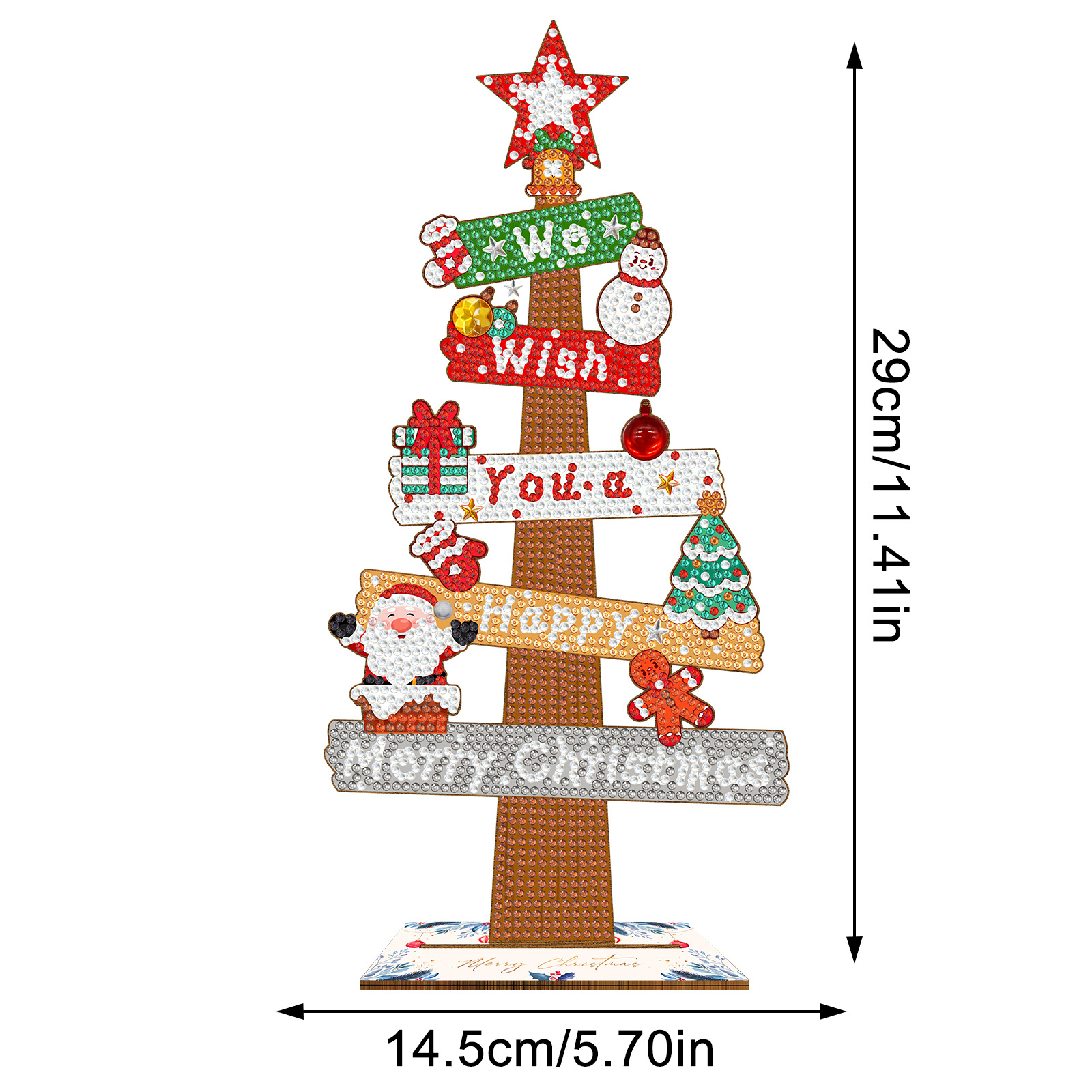 Diamante pintura perimetral decoración del árbol de Navidad decoración de mesa para niños decoración de madera de Navidad distribuible