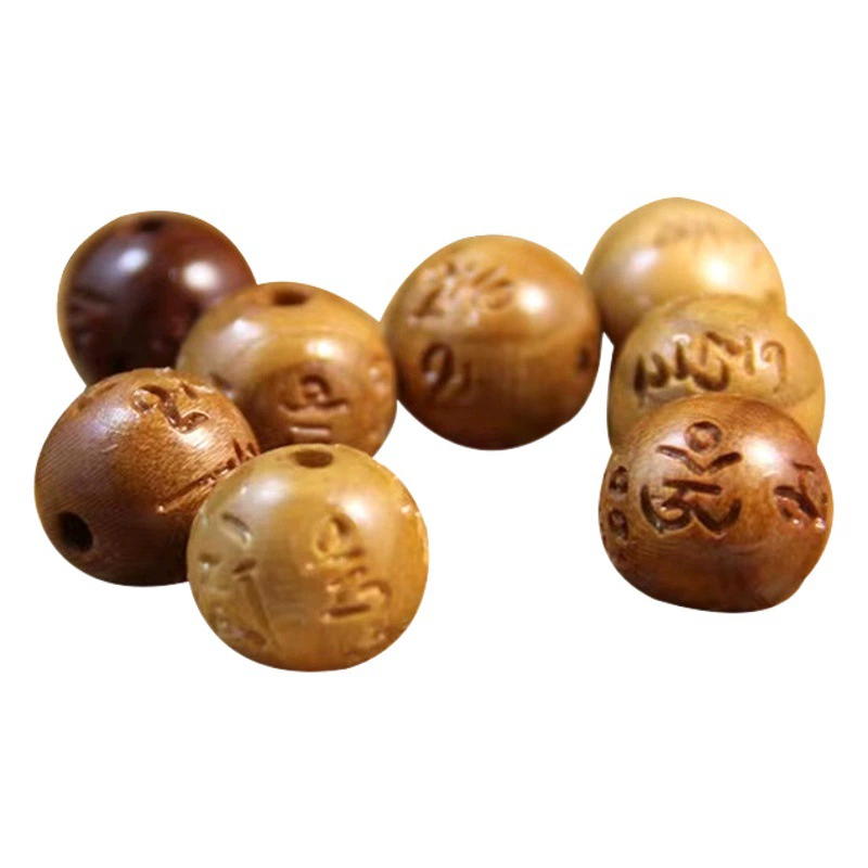 Оптовые аксессуары для резьбы по дереву персиковое дерево шесть слов мантра бусины пара аксессуары браслет кулон DIY ювелирные аксессуары