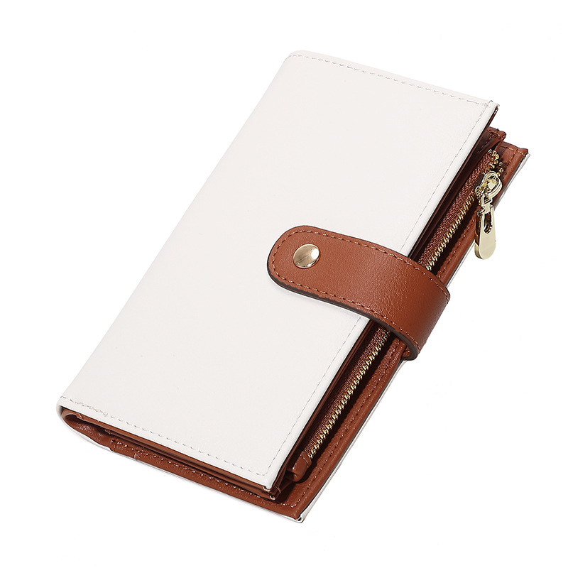 Pu transfronterizo tres carteras plegables bolsa de tarjetas en una cremallera bolsa de cambio bolsa de mano anti-magnética bolsa de mano RFID personalizada