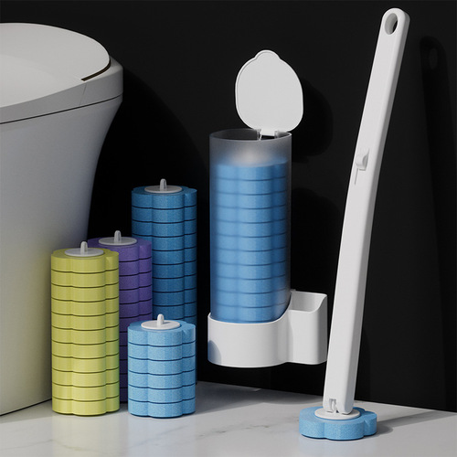 Disposable toilet brush set bathroom long handle household cleaning set wall-mounted disposable toilet brush