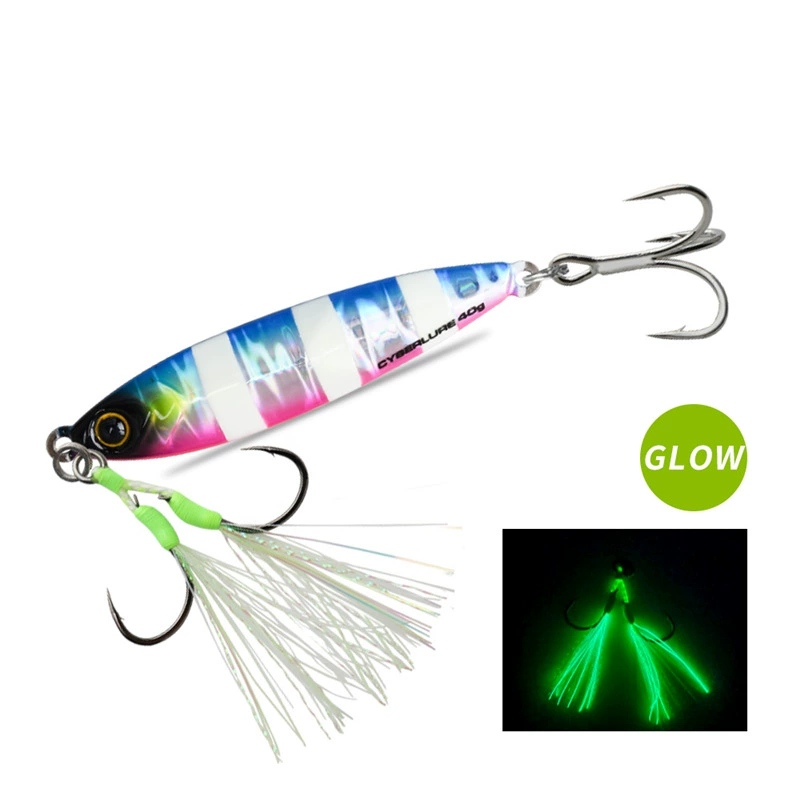CYBERLURE Tungsten Steel Iron Plate Mackerel Luya Bait Qingdao Sea Fishing Boat Fishing Shore Throwing Mackerel Luminous Iron Plate Bait 112