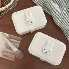 可爱兔子首饰盒女旅行便携分格首饰收纳架耳环戒指项链配饰收纳盒