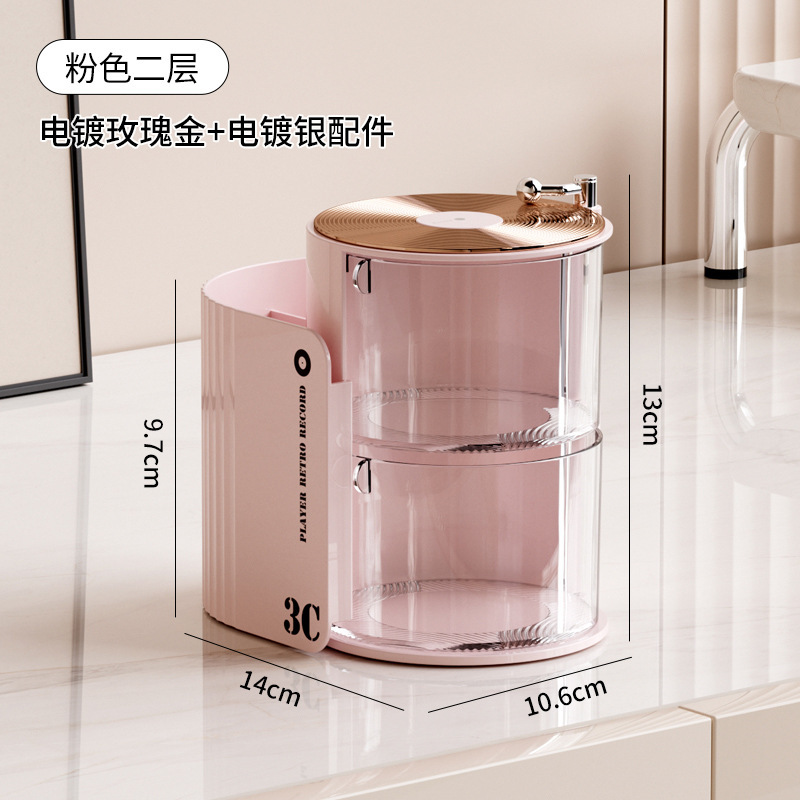 La Caja de almacenamiento de polvo gira a prueba de polvo, la Mesa de belleza, los huevos, el colchón de aire, la cómoda, el cepillo de maquillaje de lápiz labial de varias capas y el estante de objetos.