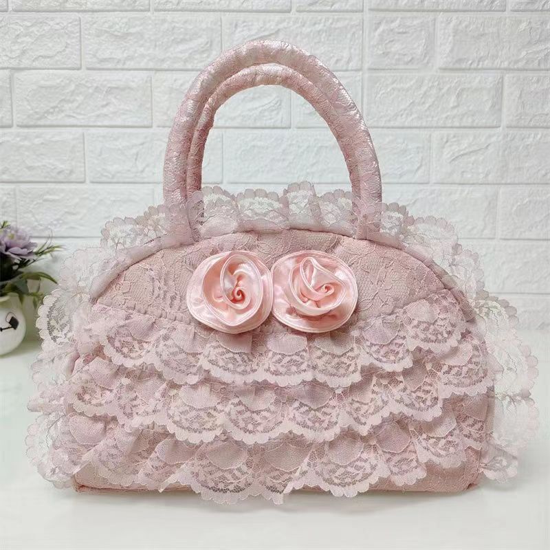 Factory Direct Retro Lolita Bag Lace Bag Ruffled Handbag Large Bag Women's Folding Umbrella Factory Direct Retro Lolita Bag Lace Bag Ruffled Handbag Large Bag Women's Folding Umbrella