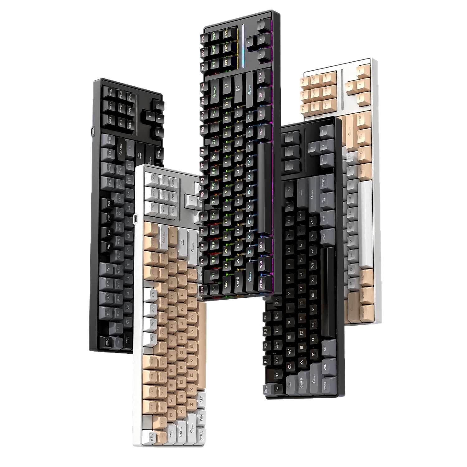 SK16 teclado mecánico 87 teclas de eje verde teclado de juegos de deportes electrónicos de oficina teclado portátil separación de cable