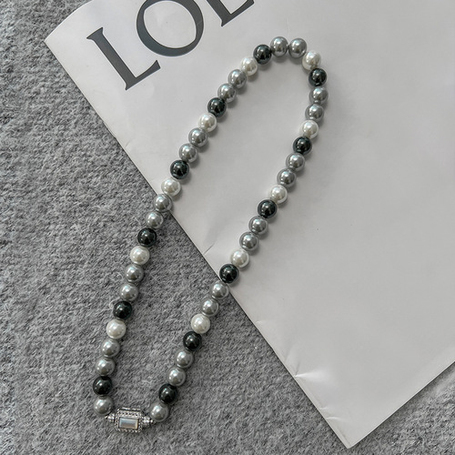 Mother-of-pearl Treasure Box Mixed Color Si Jia Pearl Necklace, High-end, Niche Design, Squirrel Pearl Bead Choker