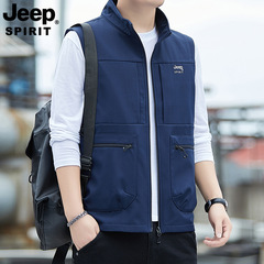 JEEP SPIRIT 多口袋马甲男士大码户外背心摄影坎肩休闲马甲DV7632