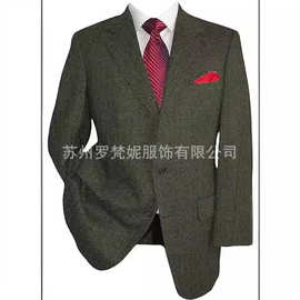 新款速卖通亚马逊西装男士人字呢单外套修身款商务宴会礼服男士装