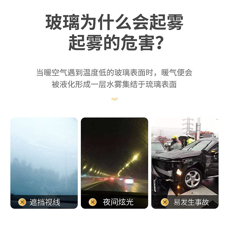 Suitable for Chepu car glass anti-fog agent, interior defogger, long-lasting anti-fog for rearview mirrors in winter, glass cleaner