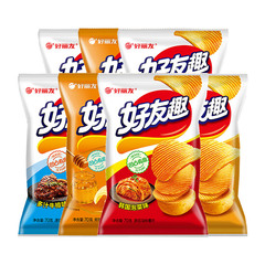 好麗友好友趣薯片70g整箱20包泡菜薯條蜂蜜黃油兒童休閒有趣膨化