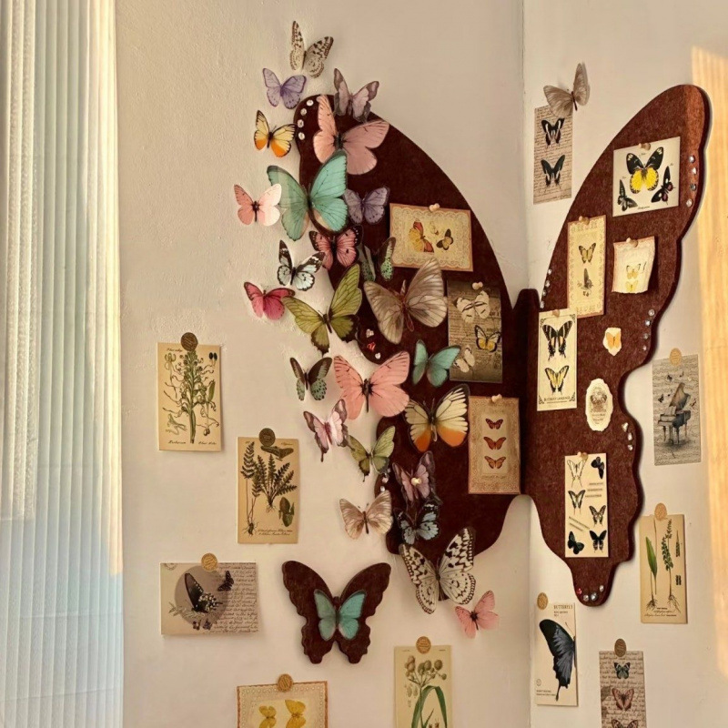 Ensemble de papillons français en feutrine - Décoration murale sans perçage pour chambre, entrée et salon_voghion.com