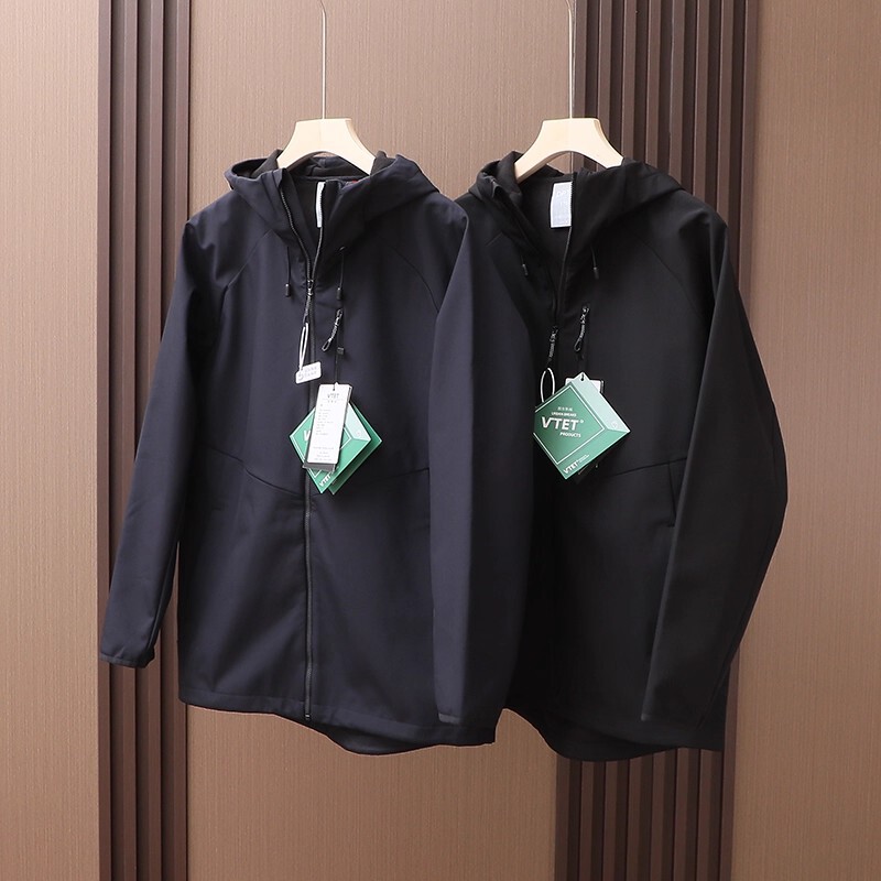 High-Quality Alternatives! Outdoor Windproof and Water-Repellent Autumn and Winter Men's Composite Plus/Hooded Soft Shell Jacket Outer
