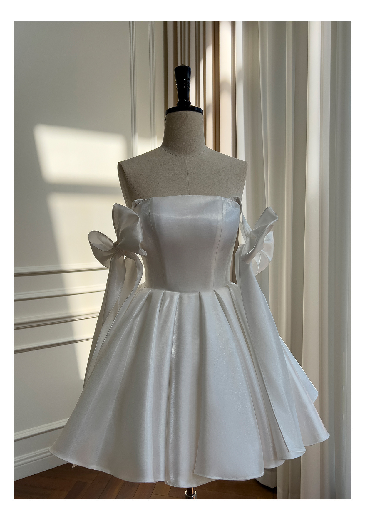 French-style Vintage Bow-tie 2026 New Model, Puffy Skirt, Strapless Mini Dress For Birthday Party_ecoleips.com
