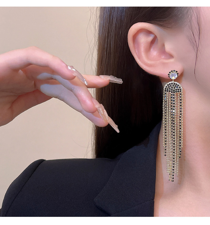 Fashion Tassel Heart Shape Copper Inlay Artificial Pearls Zircon Drop Earrings 1 Pair