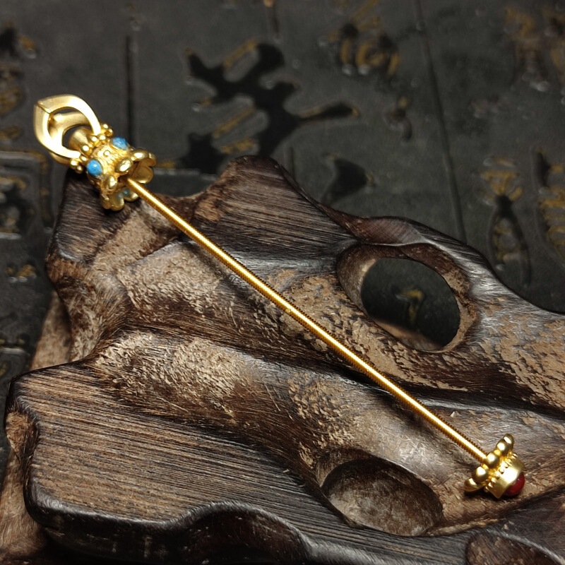 Xizang copper Diamond Lotus empty support threaded rod connection universal buckle Le Zi beeswax turquoise sky beads accessories