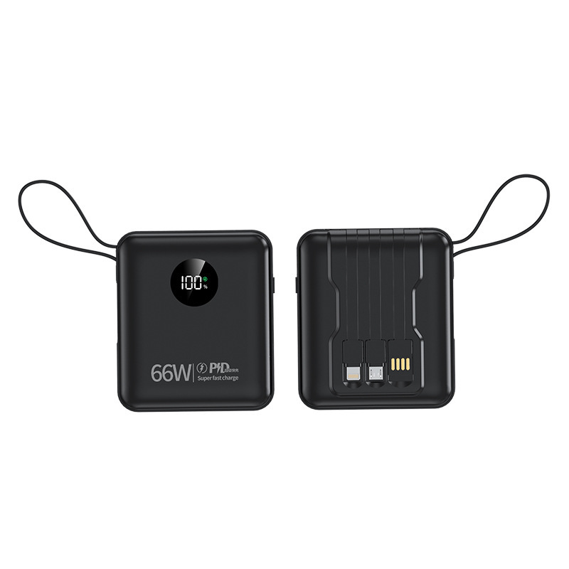 国境を越えたパワーバンク 20000 mAh 大容量ポータブル内蔵ケーブル 66W 超高速充電携帯電話パワーバンク|undefined