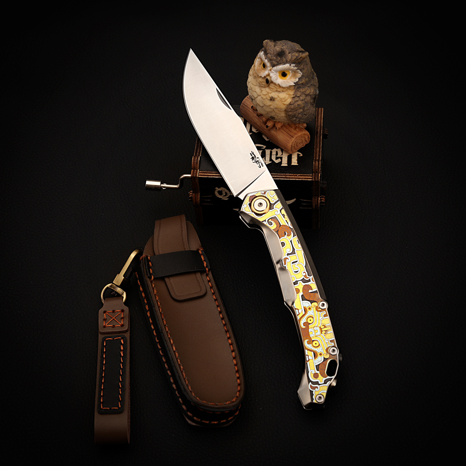 Vanax超氮钢户外折叠刀露营便携口袋刀把玩收藏雕刻水果刀