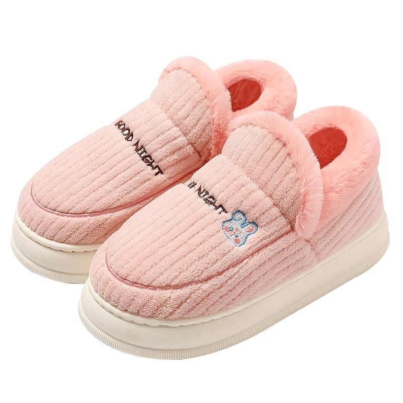 zapatillas de algodón de invierno para mujeres, tacones para usar en interiores, zapatos de algodón caliente antideslizantes de lana y lana